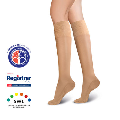 Media hasta la Rodilla Punta Cerrada Transparente 8-15 mmHg 1113