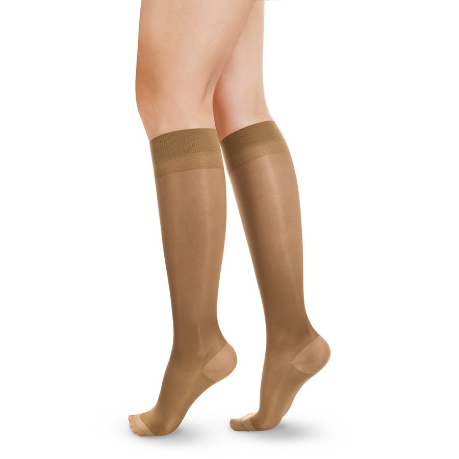 Medias de Compresión Mediana – Rodilla Punta Cerrada Transparente 15-20mmHg 1123