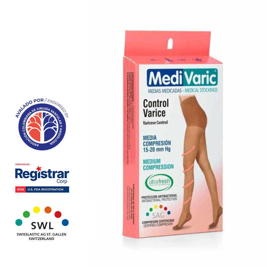 Media Cadera Punta Cerrada Transparente 15-20mmHg 1121