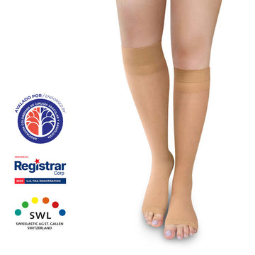 Media de Compresión Alta – Rodilla Dedos Libres Opaca 20-30mmHg 1233