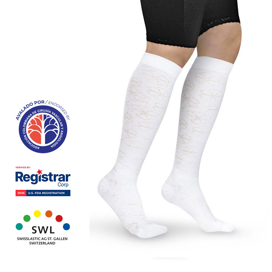 Media a la Rodilla con Diseño Fantasy para Dama 15-20mmHg 1723