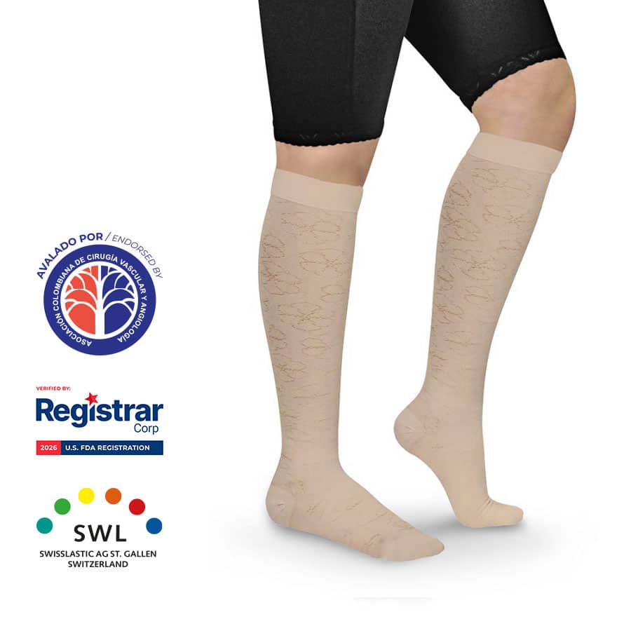 Media a la Rodilla con Diseño Fantasy para Dama 15-20mmHg 1723