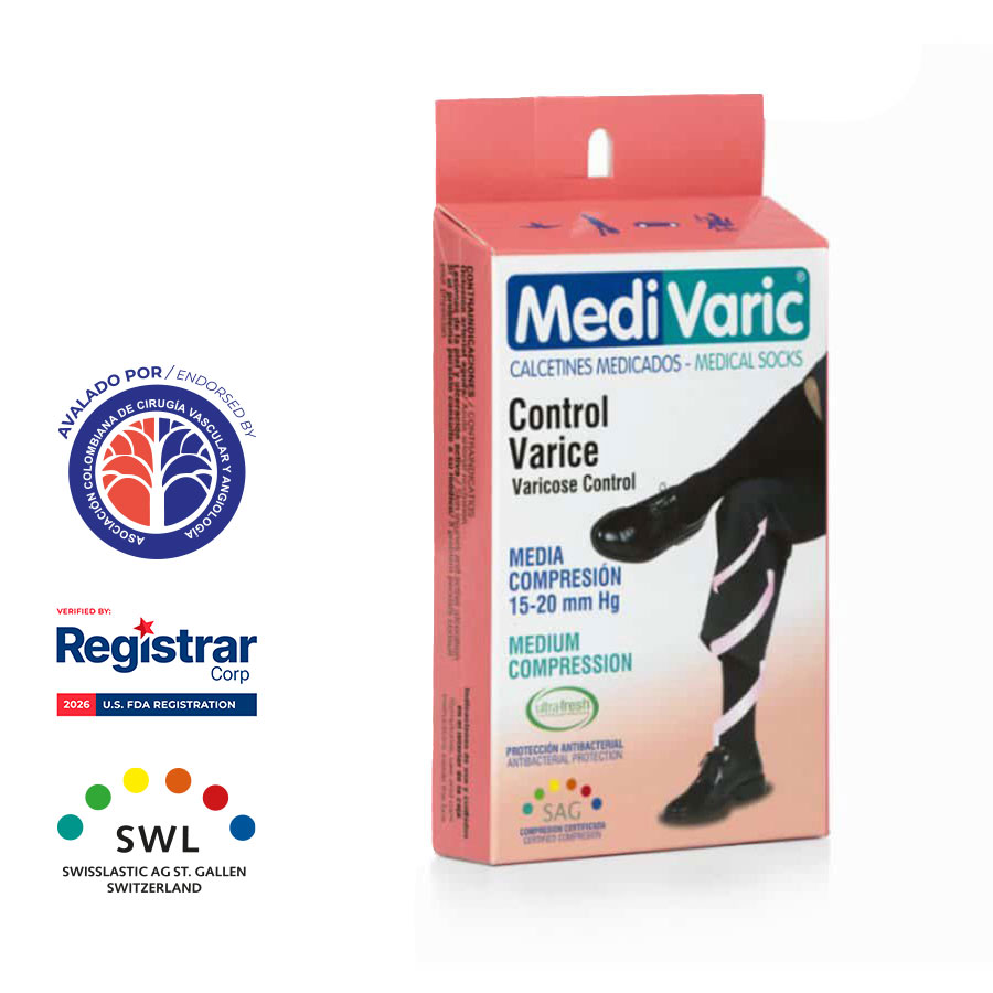 Calcetín para hombre – Compresión Mediana 15-20mmHg 3323