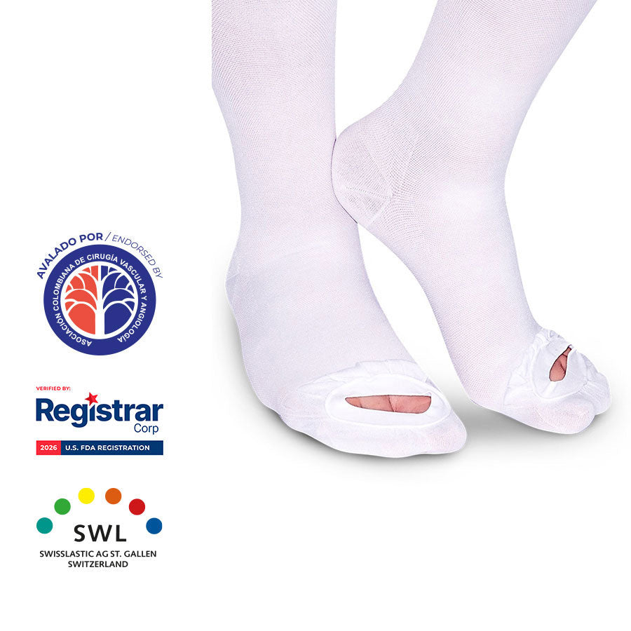 Medias Antiembólicas Rodilla Blanco 18-23mmHg 4463