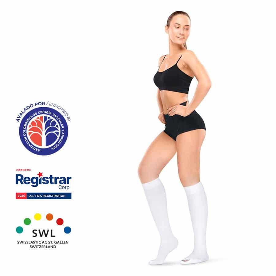 Medias Antiembólicas Rodilla Blanco 18-23mmHg 4463