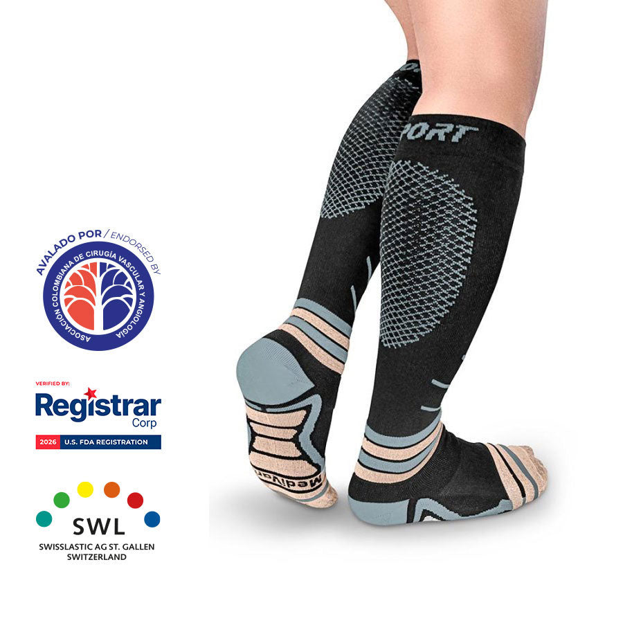 Medias de Compresión Deportiva con Hilado de Cobre Medivaric 18-23 mmHg 5663