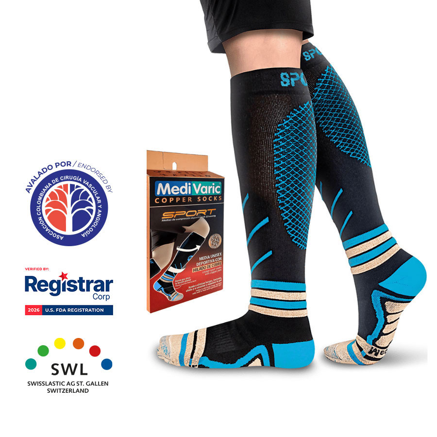 Medias de Compresión Deportiva con Hilado de Cobre Medivaric 18-23 mmHg 5663