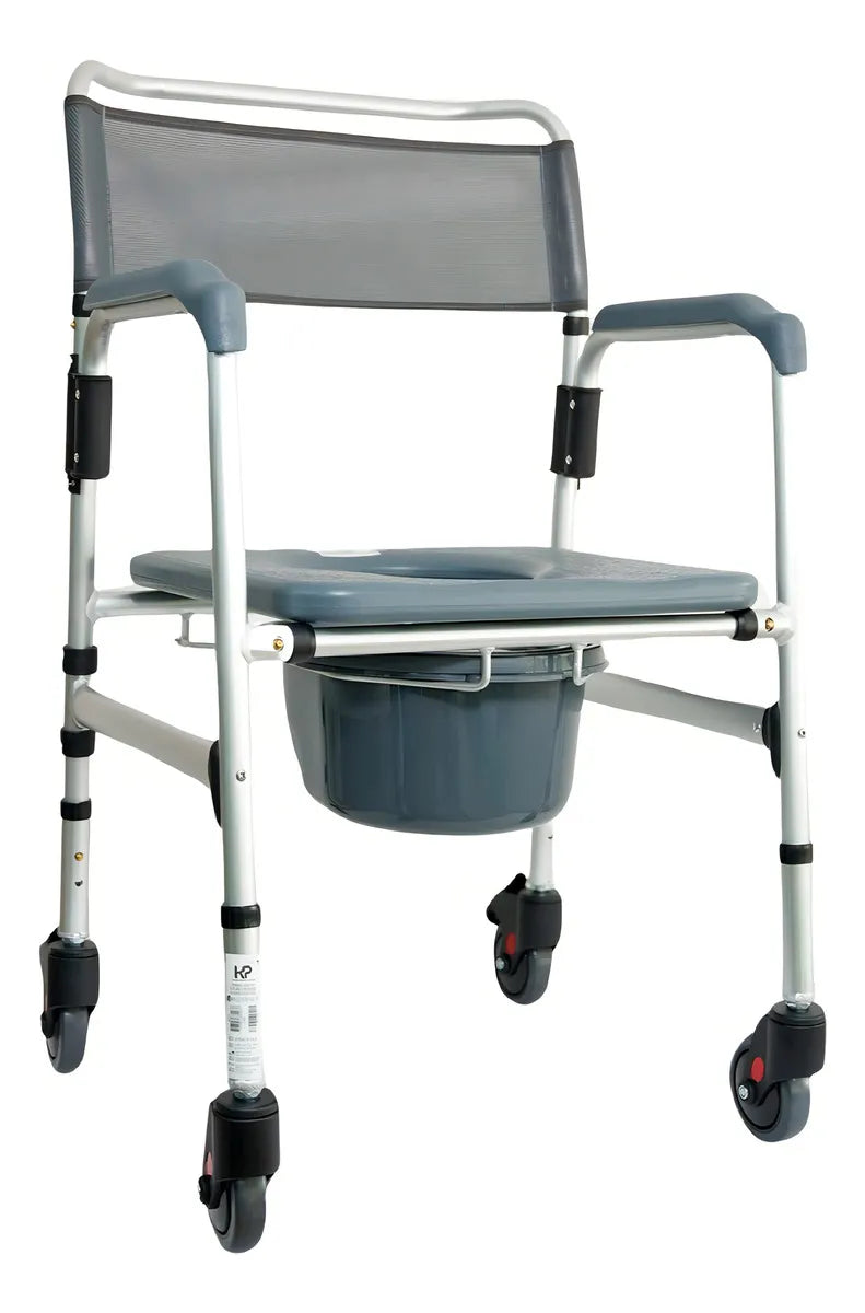 Silla Sanitario Plegable Con Ruedas Para Baño Konfort Plus  KB225CR AL19