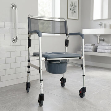 Silla Sanitario Plegable Con Ruedas Para Baño Konfort Plus  KB225CR AL19
