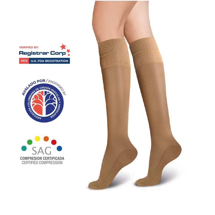 Medias de Compresión Baja 8-15 mmHg, Rodilla Punta Cerrada